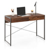 Computer Desk Wooden PC Laptop Table Writing Workstation with 2 Drawers