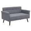 Modern 2 Seater Sofa Loveseat Compact Settee Linen Fabric Armrest with Pillows