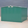 8x8ft Green Metal Outdoor Toolshed Apex Roof Garden Shed Storage Container +Base