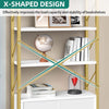 5 Tier Bookcase with Storage Cabinet Display Rack for Bedroom Living Room Office