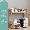 Natural Wood Desktop Bookshelf Bookcase Organizer Table Storage Shelf Rack