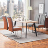 2PCS Grey Dining Chairs Velvet High Back Metal Leg Design Dinging Room Kitchen