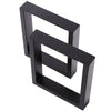 2Pcs Black Industrial Metal Box Section Table Legs Desk Bench Square Frame Legs