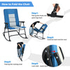 Foldable Padded Rocking Chair Oversized Garden Zero Gravity Seat with High Back