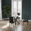 2-6 Seater Rectangle Dining Table Tempered Glass Kitchen Table X Shaped Leg Base