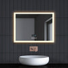 Bathroom LED Mirror Illuminated Demister Touch with Bluetooth Clock Heilmetz