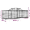 BaraSh Arched Gabion Baskets 5 pcs 200x50x60/80 Galvanised ,Gabion Wall H6F8