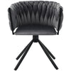 Rotatable Velvet Dining Chair with Metal Legs Kitchen Chair Swivel Modern Grey