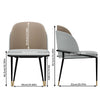 Set of 2 Leather Dining Chairs Kitchen Corner Side Chairs Bicolour Padded Seat