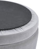 Round Upholstered Footstool w/ Storage Bench Chair Ottoman Pouffe Seat Stool Box