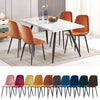 2/4/6 Dining Chairs Set Velvet Faux Suede Leather Padded Seat Metal Leg Grey New