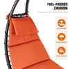 Patio Hammock Lounge Chair with Canopy Rocking Swing Chaise Lounge with Cushion