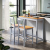 Solid Pine Wood Bar Dining Table and 2 Chairs Set Breakfast Kitchen Bistro Table