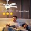 Smilesun Ceiling Fan with Light 52'' Remote 6 Speeds 3 Colors 48W LED 5 Blades