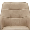 2x Swivel Faux Leather Dining Chairs Padded Seat Dining Room Chair Beige Modern