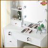 White Dressing Table Stool Set with 10 LED Lighted Mirror Vanity Make up Desk
