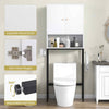 Over The Toilet Storage Cabinet Free Standing Toilet Rack w/ Doors White