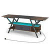 3-Tier Entertainment Center with LED Lights-Coffee