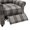 Occasional Tartan Fabric Recliner Armchair Sleeper Chair Single Sofa W/ Footrest