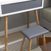 Dressing Table Vanity Set Make up Desk with Dimmable LED Light Mirror Stool Wood