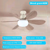 LED Ceiling Fan Light (Wood Grain) With Adapter Fitting - With Remote 40w