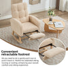 Rocking Chair with Footrest and Headrest Wooden Nursing Chairs for Living Room