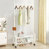 Black Metal Clothes Rail Rack Garment Stand Corner Open Wardrobe with Shelf