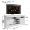 High Gloss 2 Door TV Unit Cabinet 135cm White TV Stand Sideboard Entertainment
