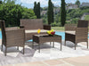 4pcs Rattan Outdoor Garden Furniture Sofa Set Table & Chairs (Roger Brown)