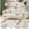 MODERN FABRIC SOFA BED LOVESEAT CLICK CLACK SOFA SETTEE RECLINER COUCH, WHITE