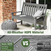 Outdoor Garden Bench All-Weather HDPE Patio Chair Ergonomic Loveseat Grey