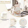 Nursery Rocking Chair Upholstered Chenille Rocker Armchair-Beige