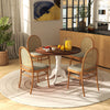 Dining Table Wooden Dining Table 4-Person Round Table-Brown