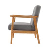 Scandi Solid Wooden Frame Chair Wicker Armchair Tub Sofa Fabric Upholstered Seat