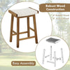 Set of 2 Bar Stools Saddle Seat Stool Counter Height Stools W/ Rubber Wood Legs