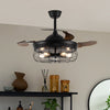42in Industrial Ceiling Fan LED Light Steampumk Pendant Lamp with Remote Control
