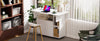 Mobile Drop Leaf Dining Table Folding Dining Desk with Door Cabinet & Wheels🔥