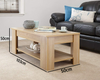 Wooden Coffee Table Lift Top Up With Storage Shelf Living Room Furniture Oak