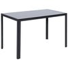 120cm/140cm Minimalistic Black Dining Table Glass Top Kitchen with Metal Legs