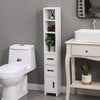 Modern Bathroom Tall Cabinet with Storage Shelf&Door Corner Shelf Bookshelf