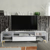 200cm TV Unit – Fluted Fronts, 2 Doors, Drawer, Gold Legs & Handles, Modern Luxe