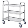 3 Tier Stainless Steel Cart Mobile Lab Medical Storage Trolley 400 lbs