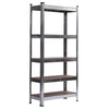 Metal Garage Shelving Rack Unit 5 Tier Heavy Duty Storage Shelf Silver UK