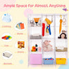 Portable Baby Dresser Clothes Storage 12 Cubes Children Wardrobe-White