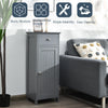 Bathroom Storage Cabinet Floor Standing Wooden Cupboard w/ Single Door & Drawer