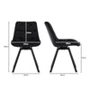 2xBlack Swivel Dining Chairs Velvet Padded Seat Dining Room Kitchen
