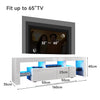 Modern White High Gloss TV Unit Cabinet Stand With Storage Drawers RGB LED Light