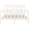 Bed Frame with Headboard White 120x200 Solid Wood H6S9