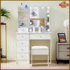 Dressing Table w/ 10 LED Lights Mirror Bulbs Stool Hollywood Makeup Vanity Desk