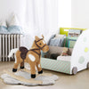 Kids Plush Rocking Horse with Softly Padded Riding Saddle Moving Mouth Sounds